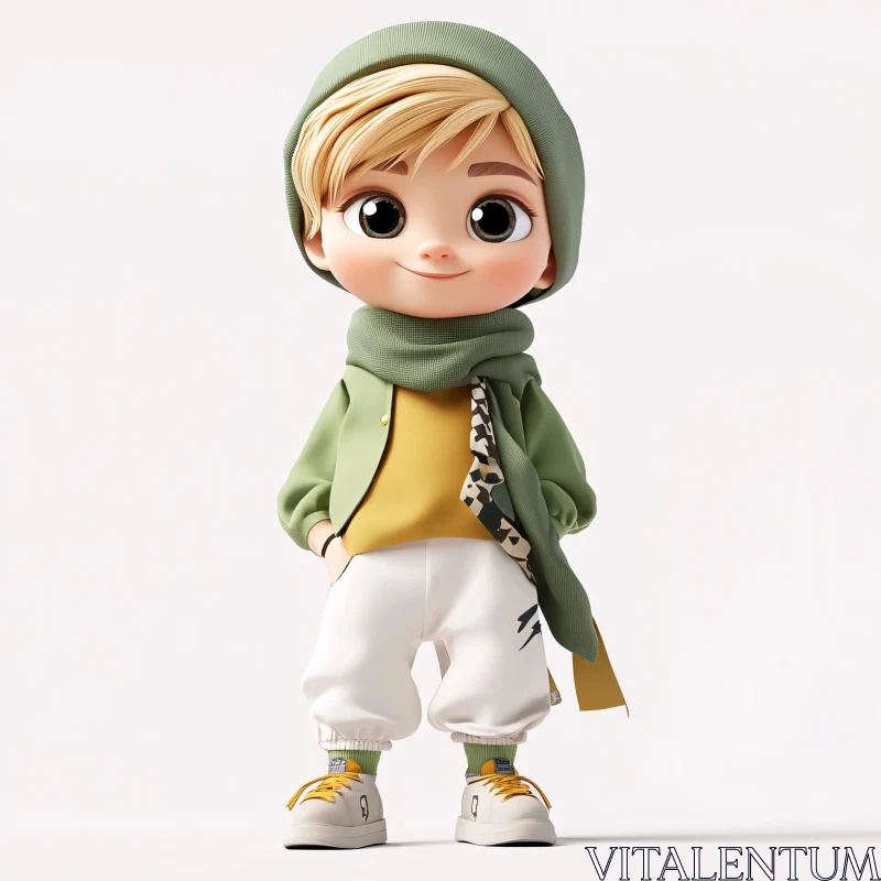 AI ART Charming Child Animation with Playful Outfit