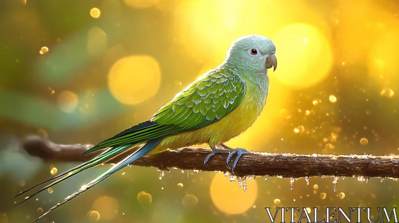 AI ART Colorful Parrot in Golden Light