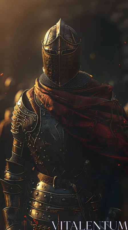 AI ART Medieval Warrior in Sunlit Armor