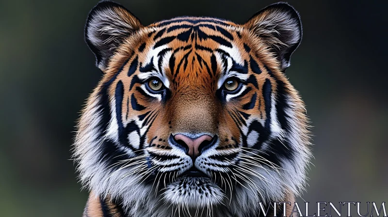 Tiger Close-up with Piercing Eyes AI Image