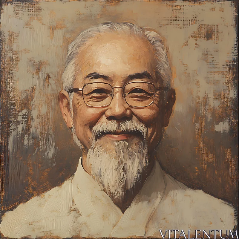 Smiling Elderly Man with Traditional Garment AI Image