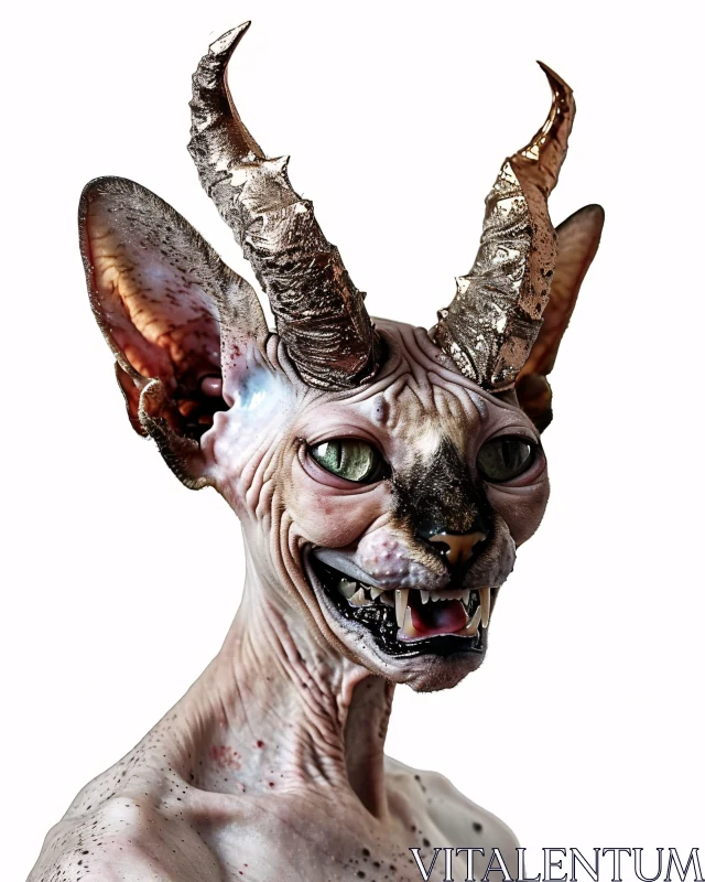 AI ART Fierce Demon with Bronze Horns