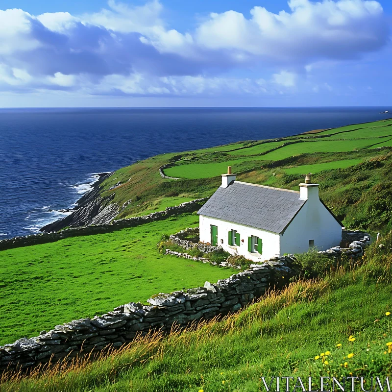 Quaint Cottage By The Sea AI Image