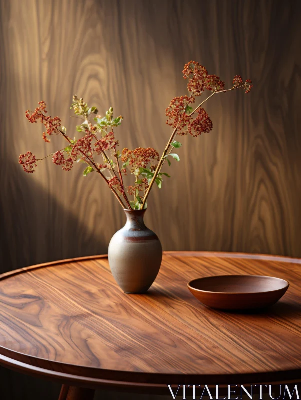 AI ART Serenity in Wood and Floral