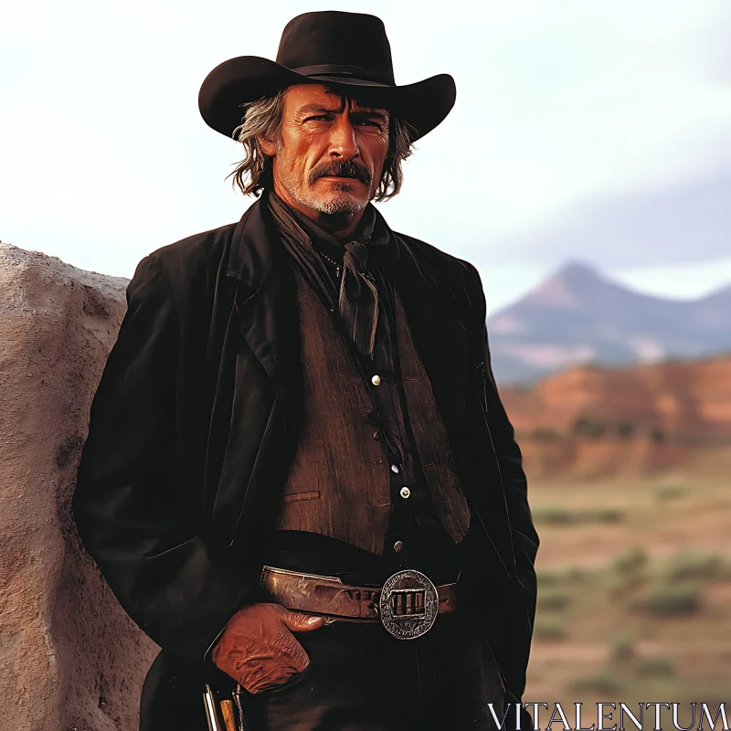 Western Cowboy Portrait AI Image