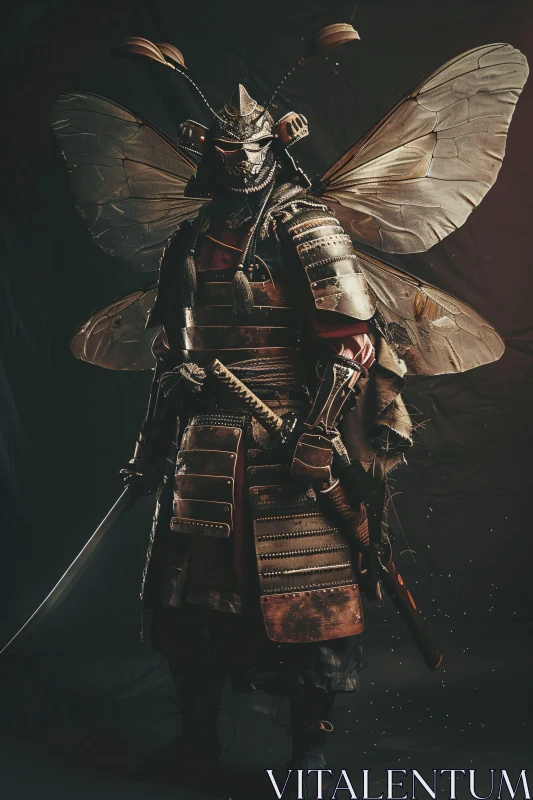 AI ART Fantasy Samurai and Insect Fusion