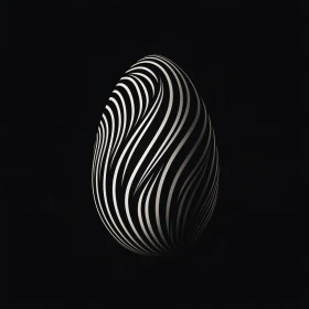 Monochrome Swirling Egg Sculpture