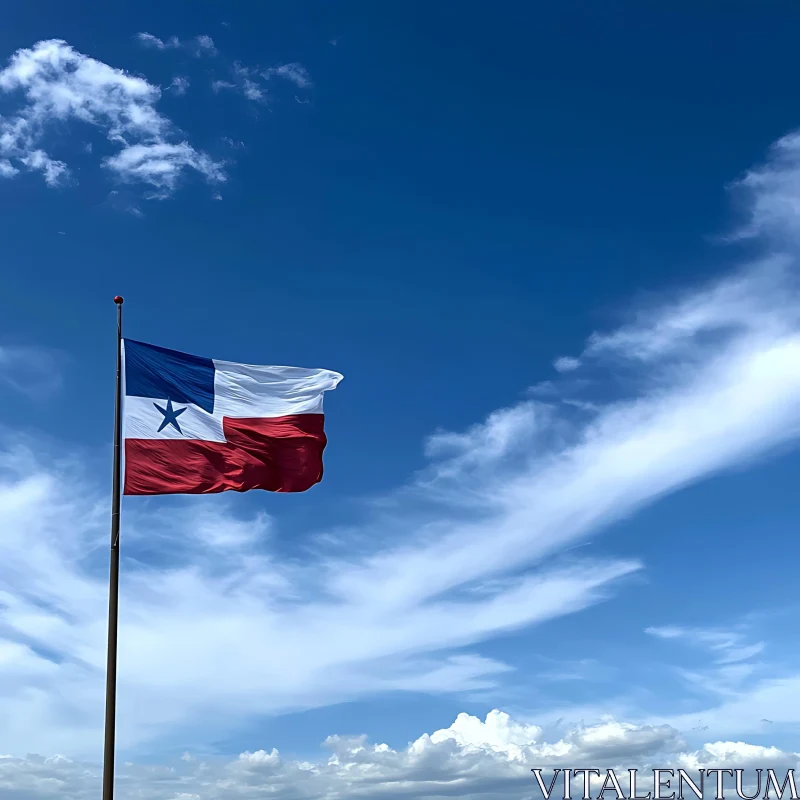 Symbolic Flag in the Sky AI Image