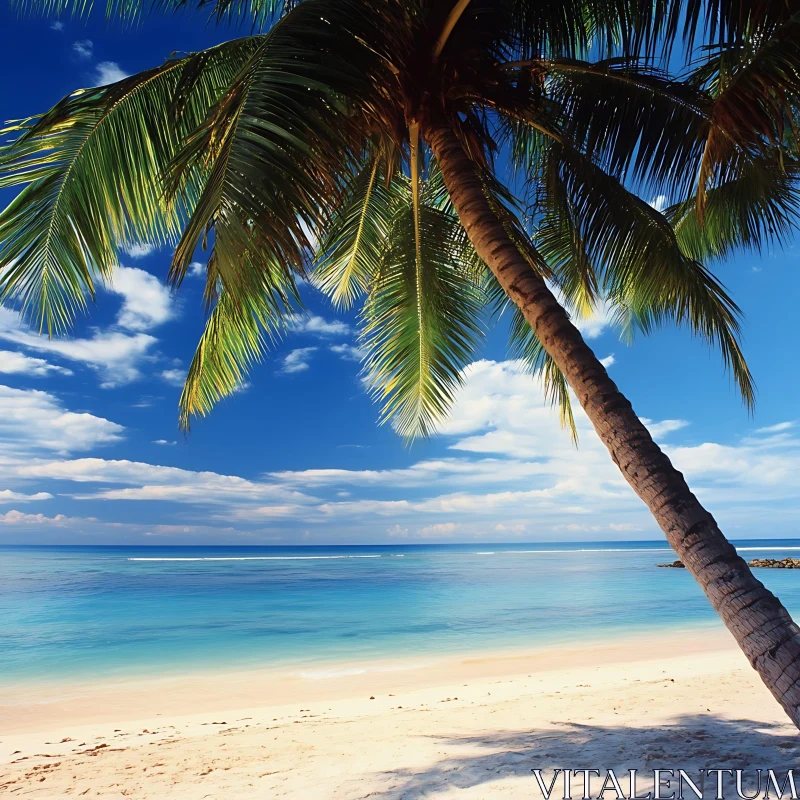 Idyllic Tropical Beach Scene AI Image