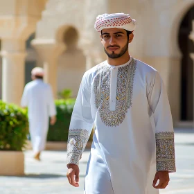 Middle Eastern Man in Cultural Clothing