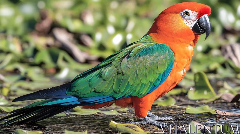 AI ART Vibrant Parrot Displaying Stunning Plumage