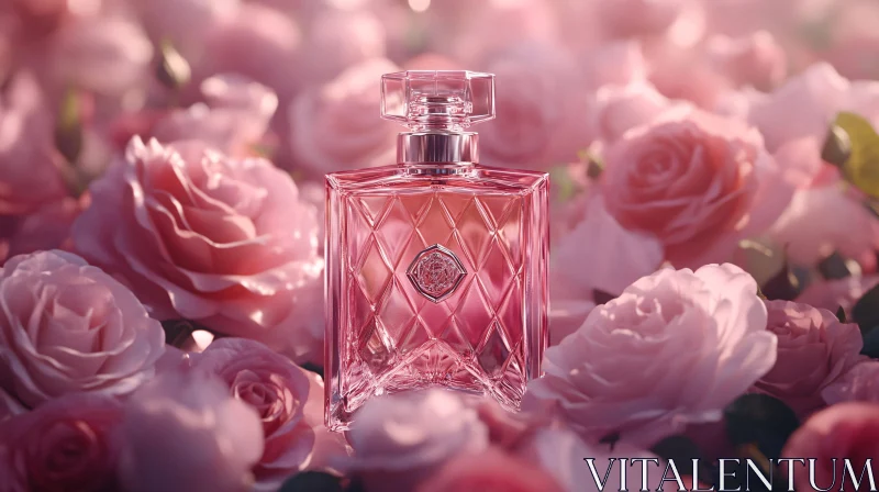 Luxury Fragrance and Pink Roses AI Image