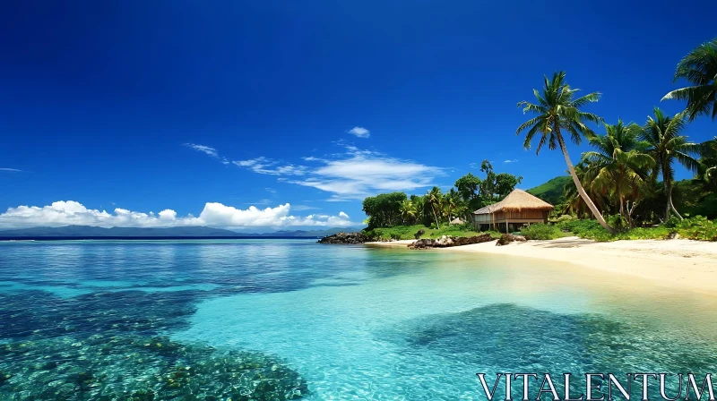 Exotic Beach Getaway on a Tropical Island AI Image