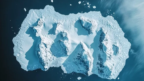 Frozen Beauty: Iceberg Floating in Deep Blue Sea