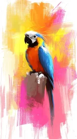 Colorful Parrot in Abstract Art