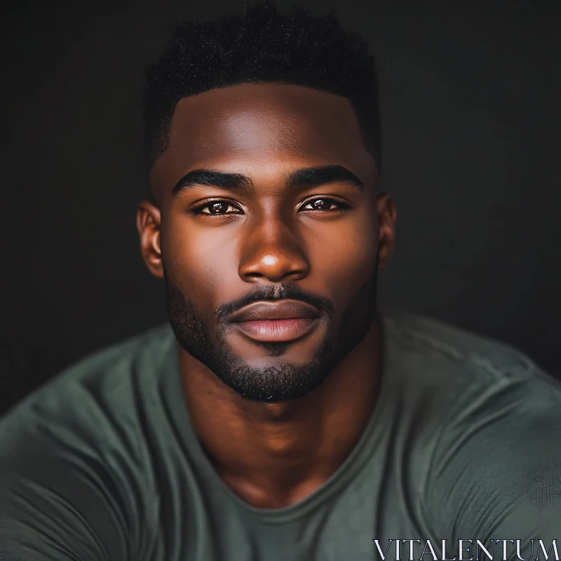 Man's Portrait with Beard and Styled Hair