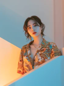 Vintage Floral Fashion Portrait