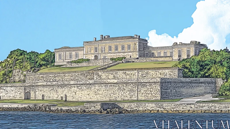 Waterfront Historic Architecture AI Image