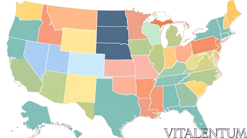 Colorful USA States Map
