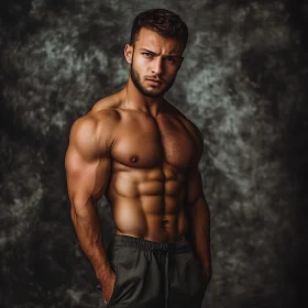 Shirtless Muscular Man Portrait