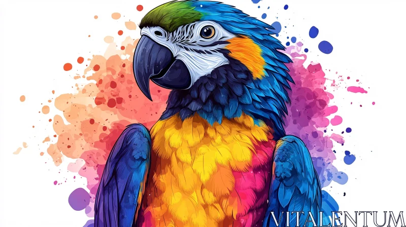 AI ART Colorful Parrot Portrait