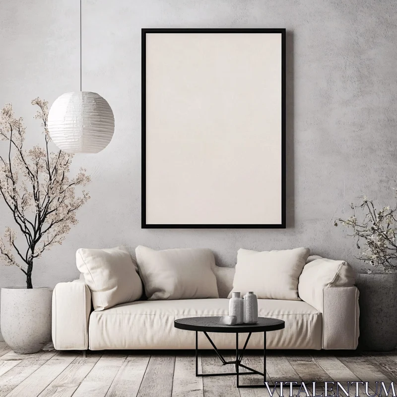 AI ART Serene Interior Design with Modern Furniture