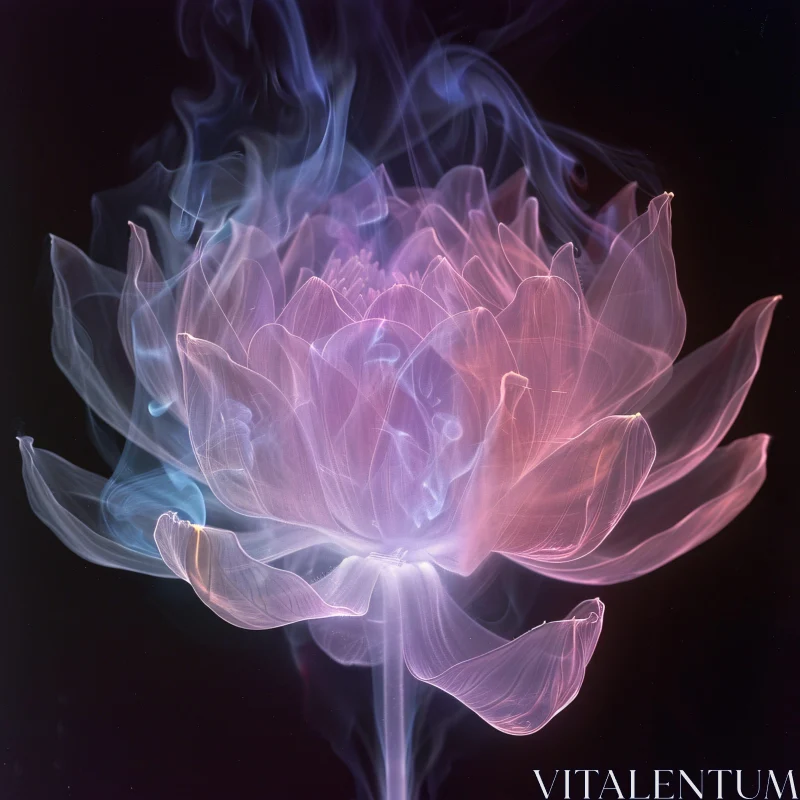 AI ART Translucent Smoky Floral Composition