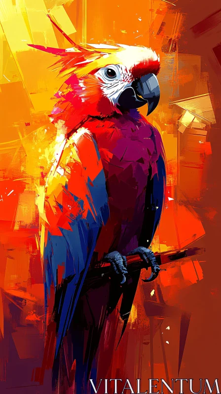 Vivid Abstract Parrot Painting AI Image