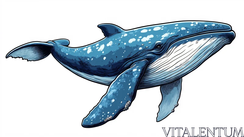 Graceful Blue Whale Art AI Image