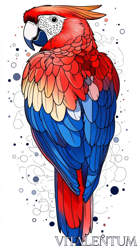 AI ART Colorful Parrot Illustration Art