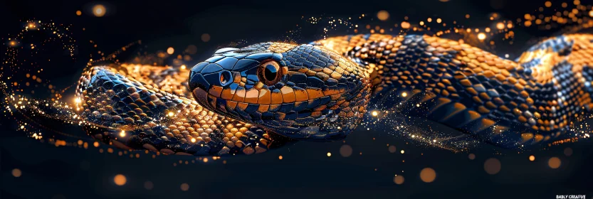 Glittering Reptile in a Golden Aura