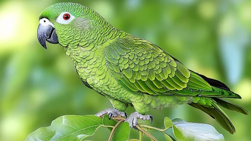 Green Parrot on Branch