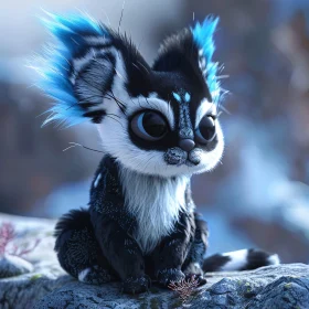 Fantasy Creature with Blue Fur