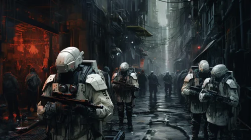 Dystopian Patrol in Urban Setting