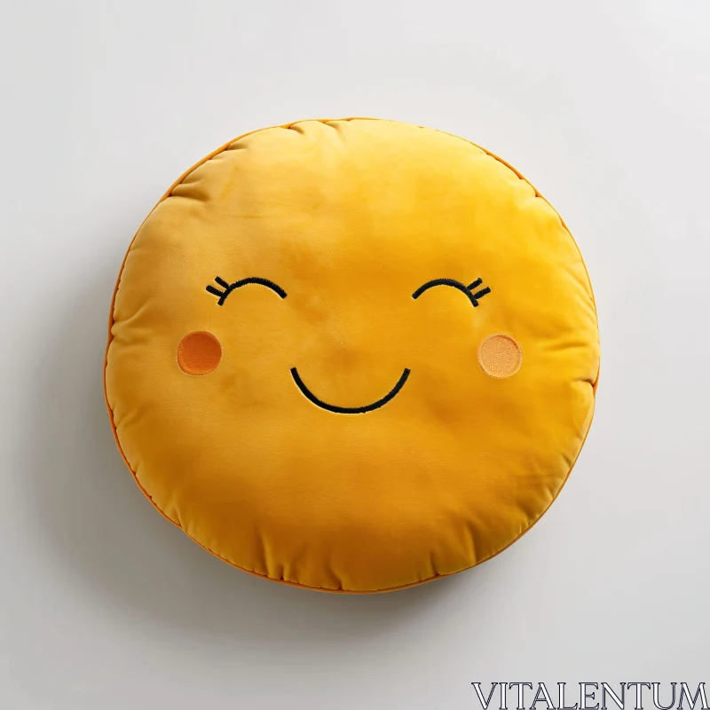 Orange Round Smiley Cushion AI Image