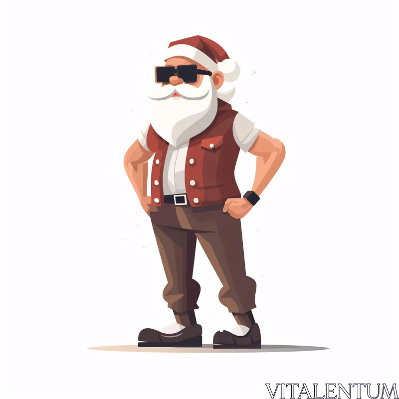 AI ART Cool Santa in Casual Attire