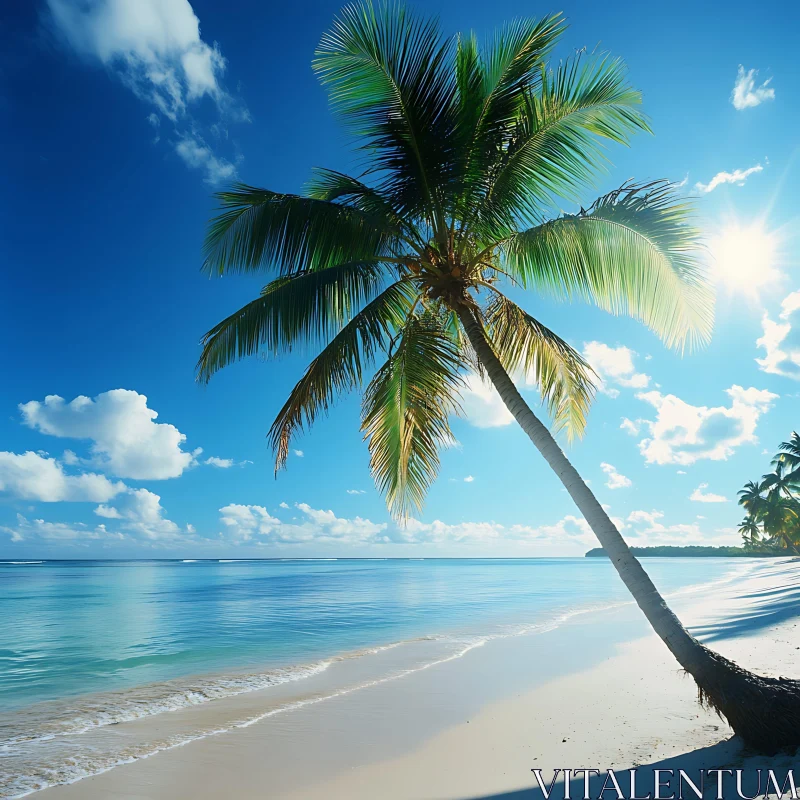 Tropical Paradise Beach Scene AI Image