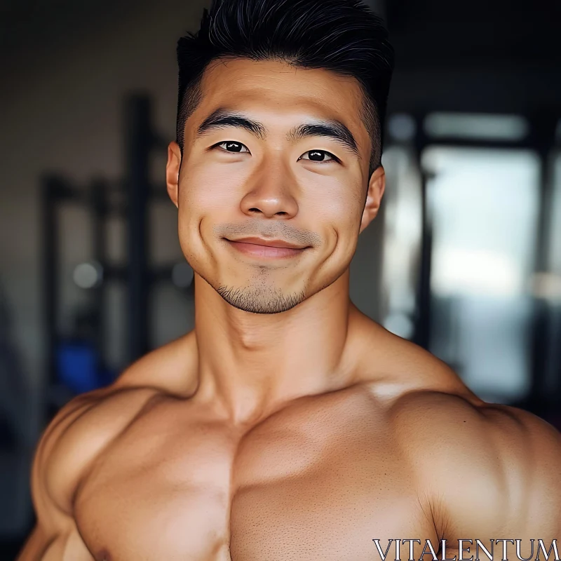 Portrait of a Smiling Fit Man AI Image