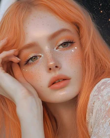 Freckled Beauty with Orange Hair