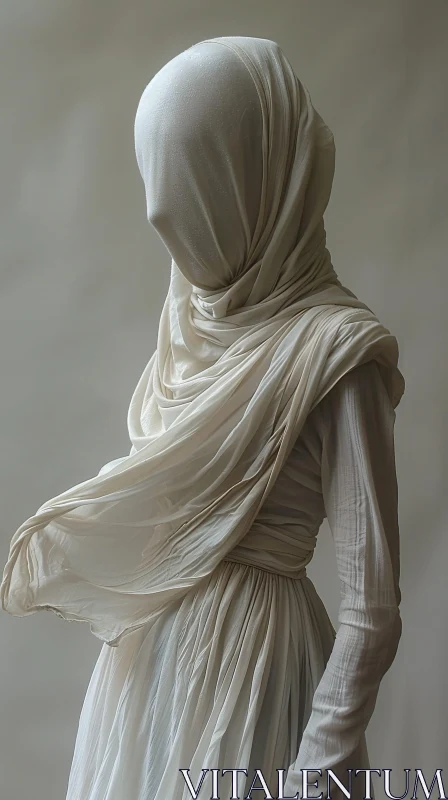 AI ART Veiled Elegance in Soft Textures