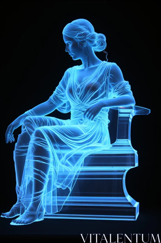 AI ART Translucent Neon Art Sculpture