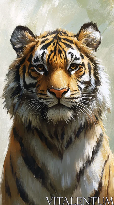 Lifelike Tiger Face Art AI Image