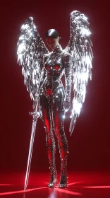 Metallic Angel with Sword