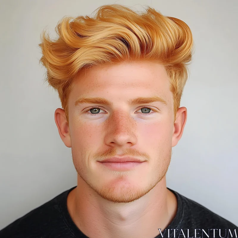 AI ART Portrait of a Ginger-Haired Young Man