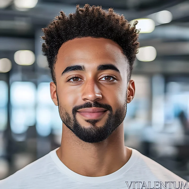 Smiling Young Man in Office Setting AI Image