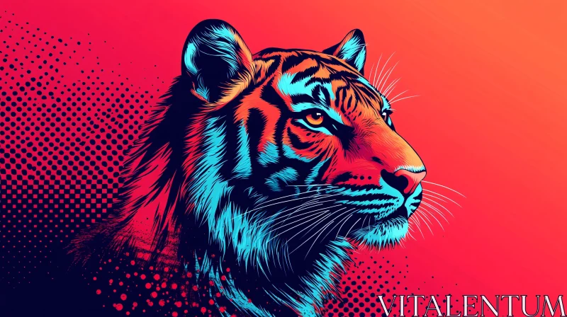 Vivid Tiger Pop Art Design AI Image