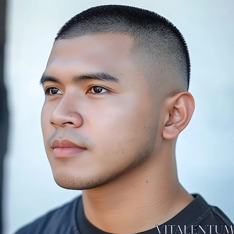 Detailed Portrait of a Young Man AI Image