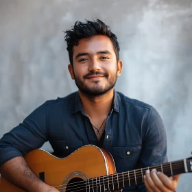 Smiling Guitarist Portrait