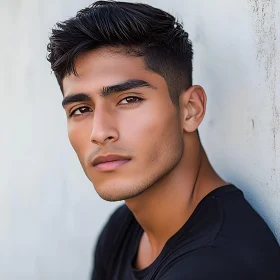 Serious Young Man Close-Up Portrait