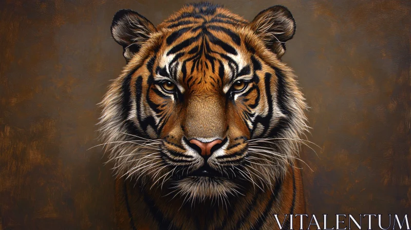 Detailed Portrait of a Majestic Tiger AI Image